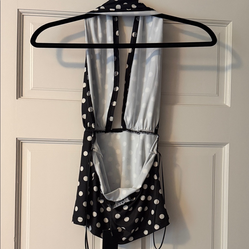 Lioness Black & White Polka Dot V-Neck Camisole - Picture 2 of 4